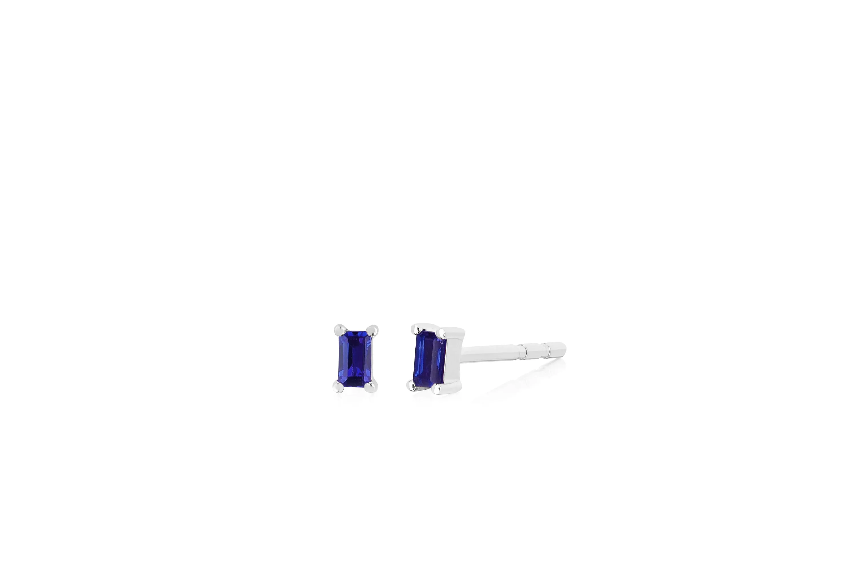 Blue Sapphire Baguette Stud Earring sold by EF Collection product image thumbnail 3
