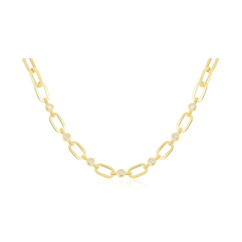 Diamond Pillow Jumbo Link Chain Necklace sold by EF Collection