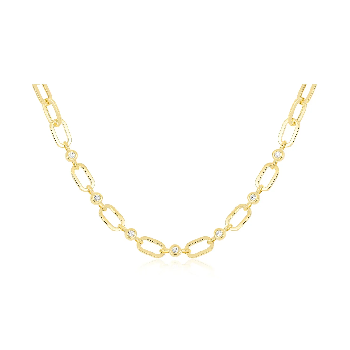 Diamond Pillow Jumbo Link Chain Necklace sold by EF Collection