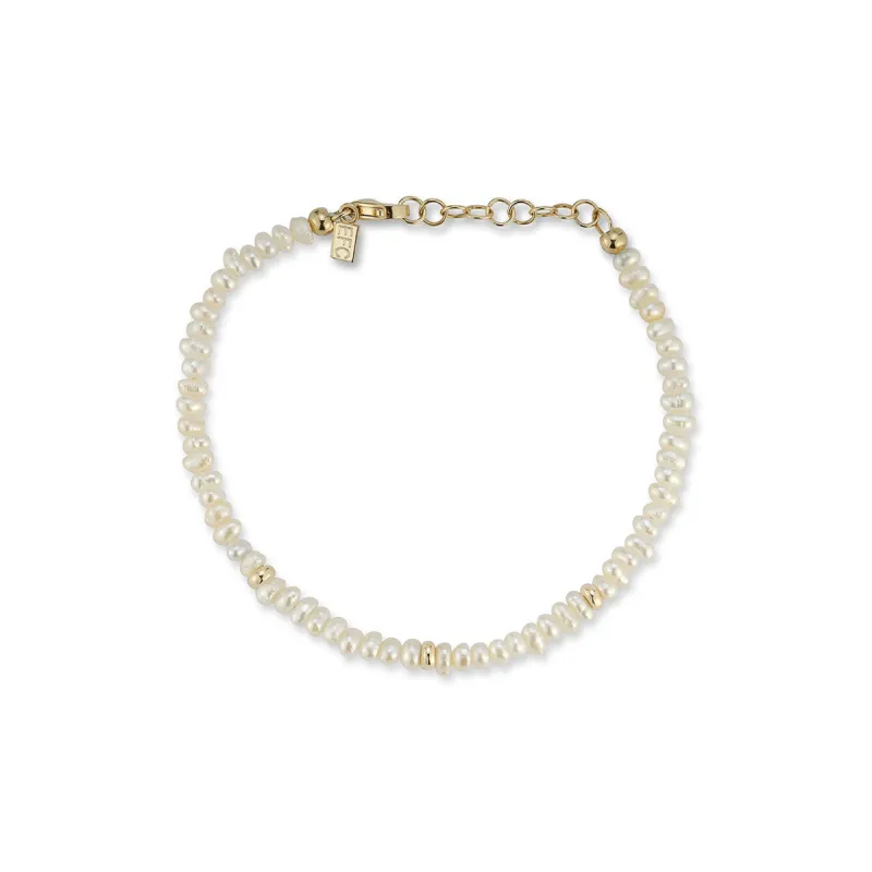 Birthstone Bead Bracelet In Pearl sold by EF Collection