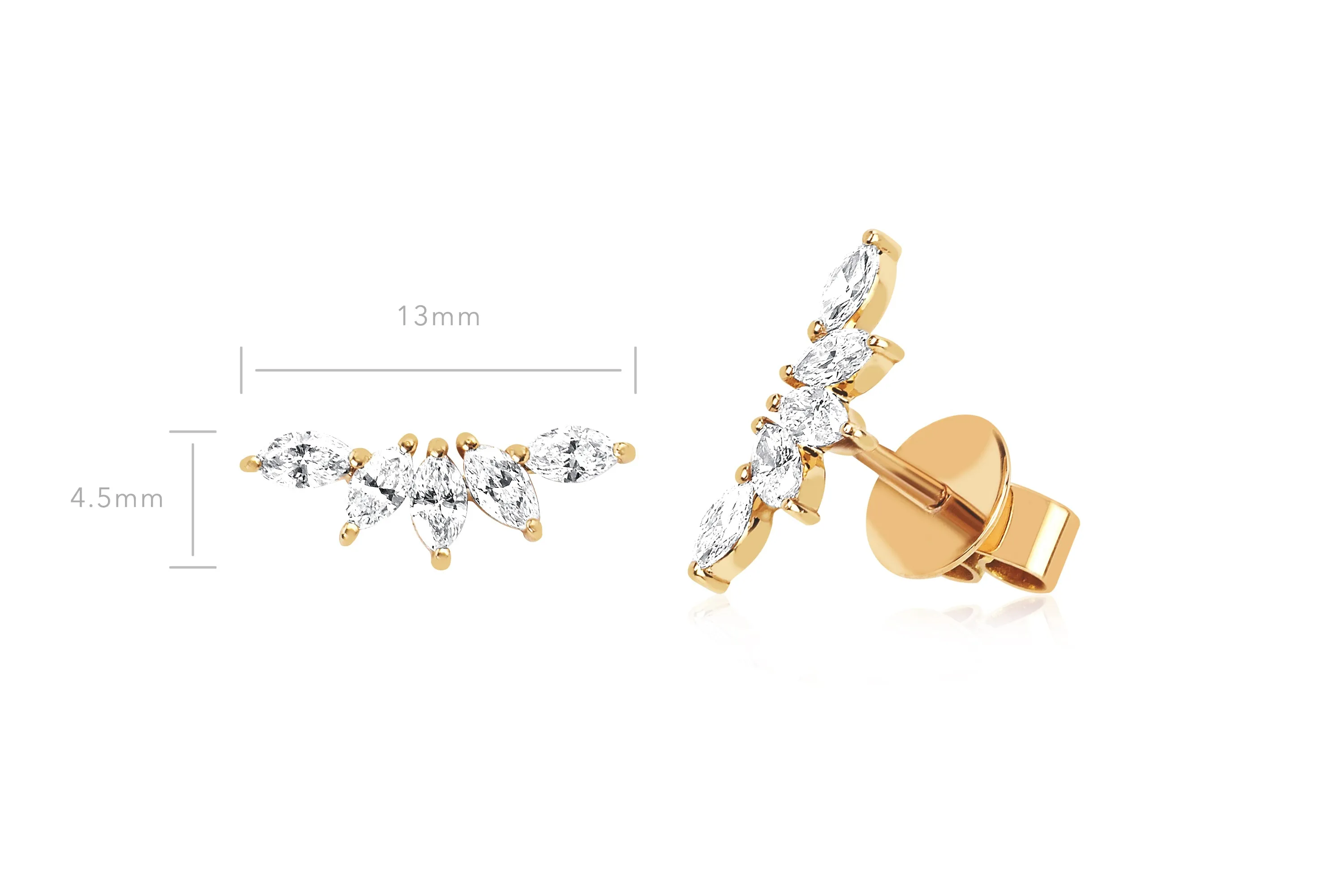 Diamond Marquise Fan Earring sold by EF Collection product image thumbnail 5
