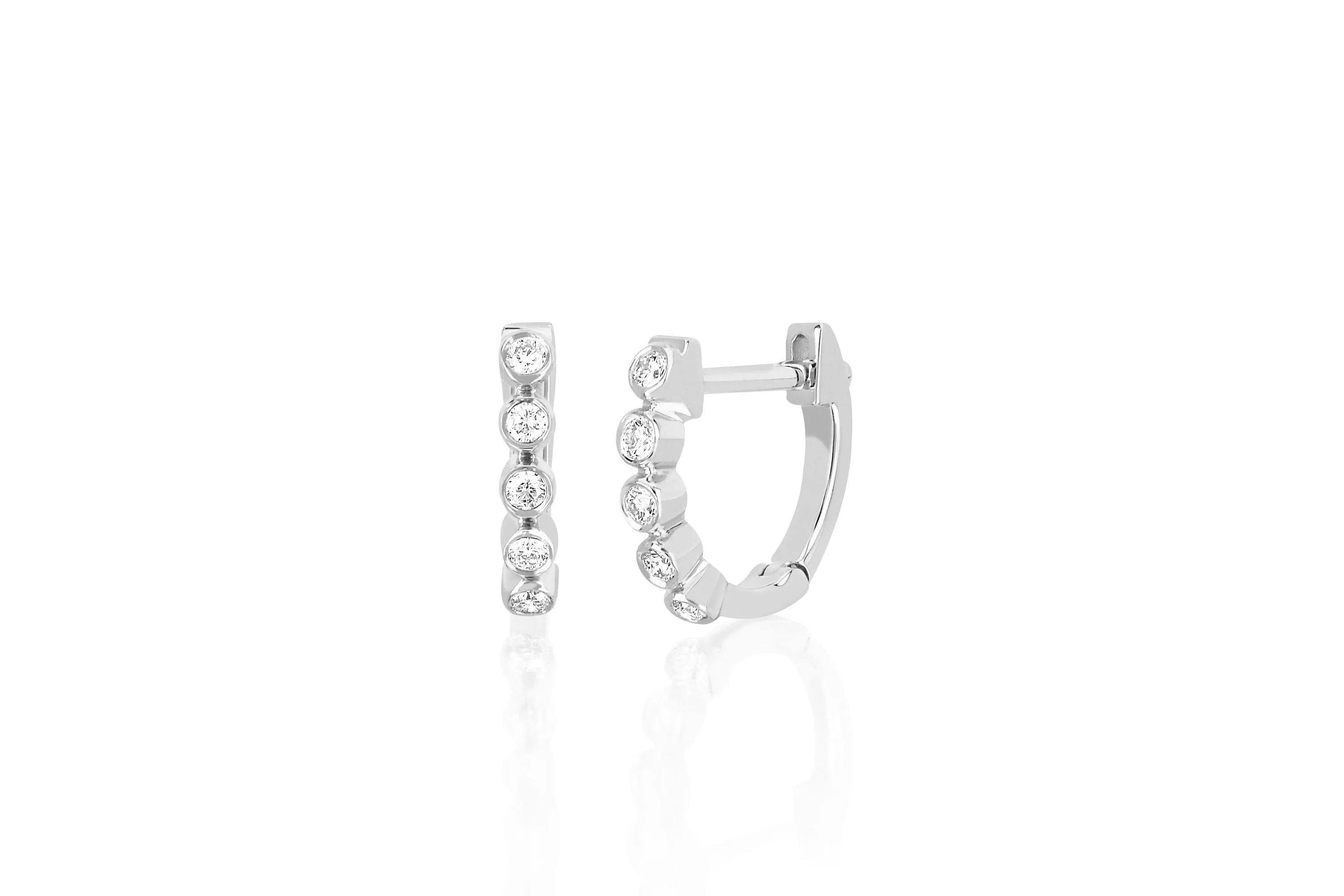 Diamond Bezel Mini Huggie Earring sold by EF Collection product image thumbnail 4