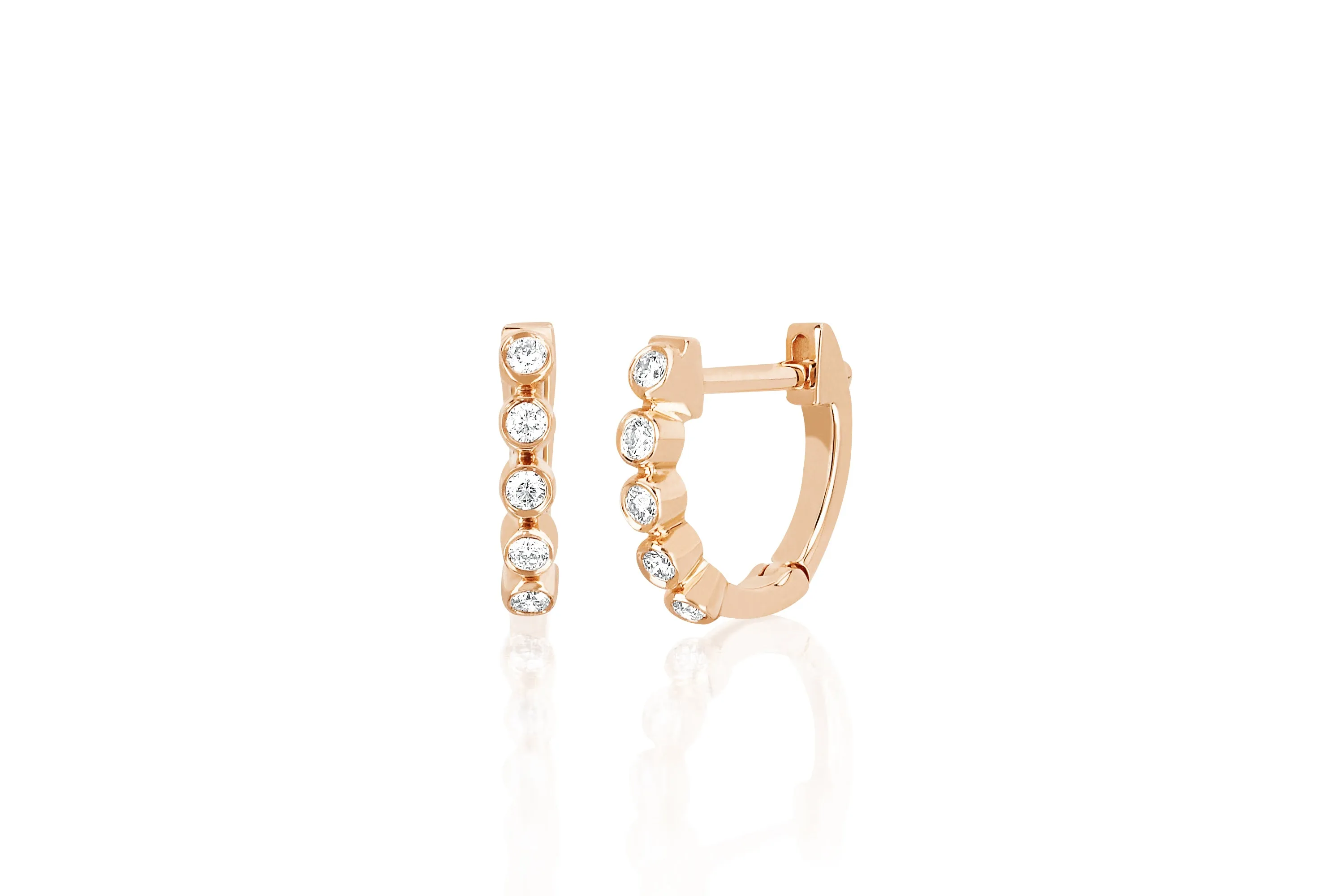 Diamond Bezel Mini Huggie Earring sold by EF Collection product image thumbnail 3