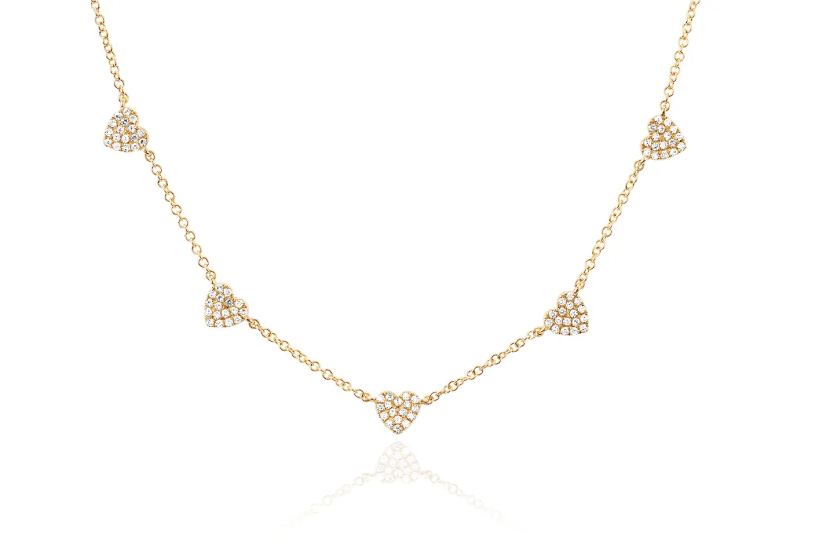 5 Diamond Mini Heart Necklace sold by EF Collection