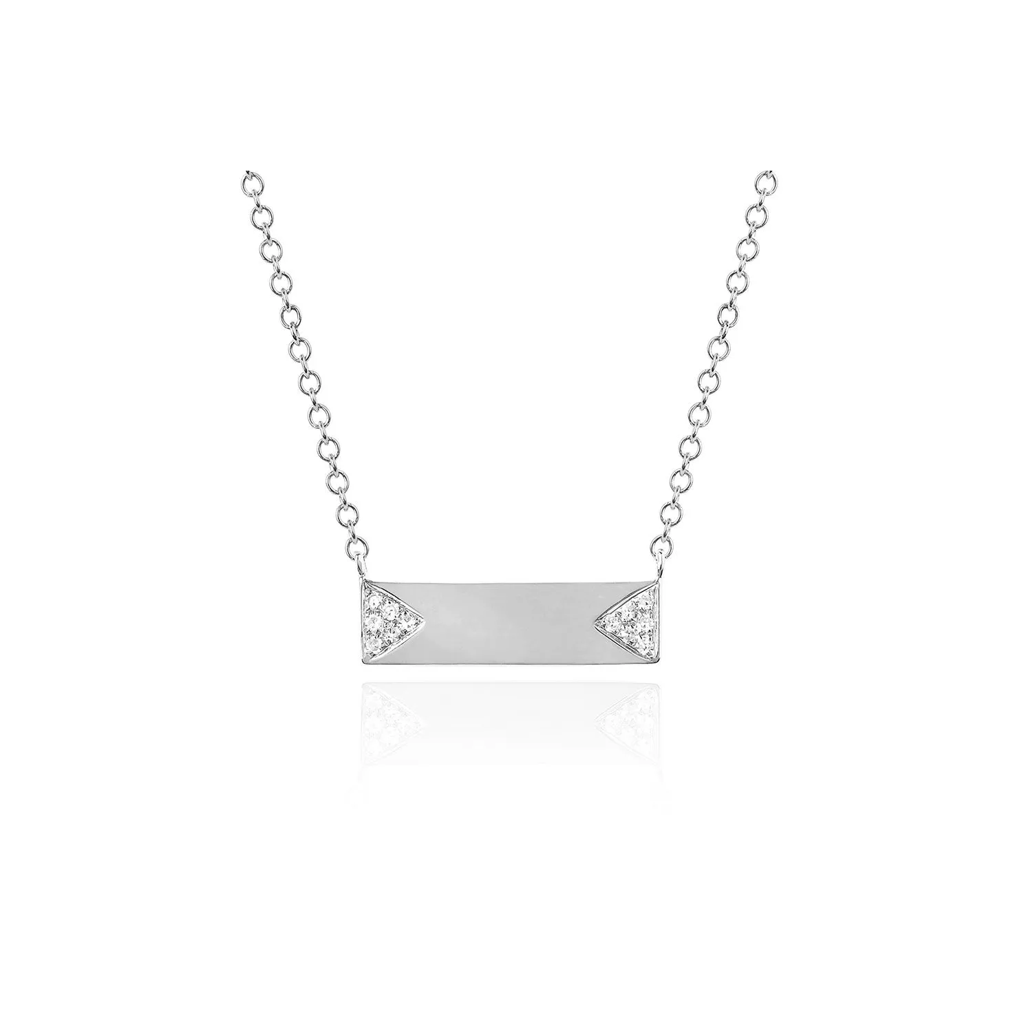 Diamond Double Triangle Mini Nameplate Necklace sold by EF Collection product image thumbnail 4