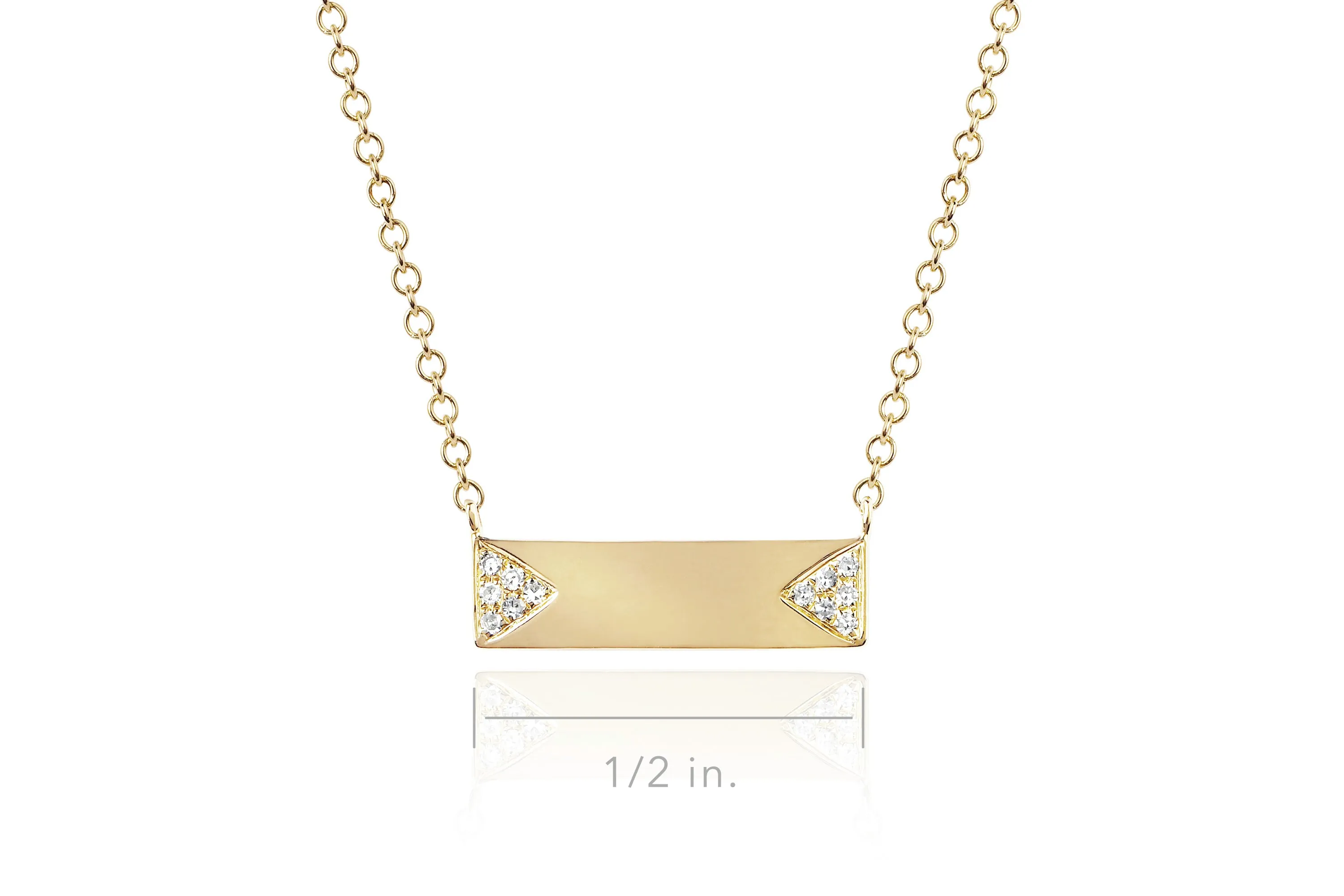 Diamond Double Triangle Mini Nameplate Necklace sold by EF Collection product image thumbnail 5