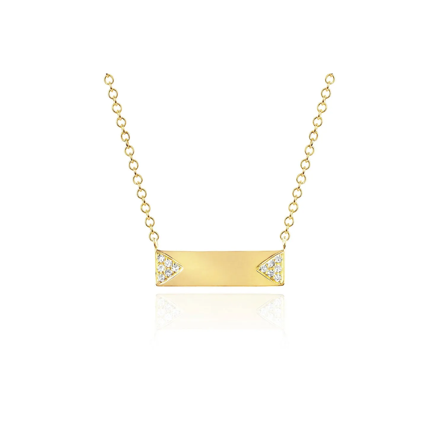 Diamond Double Triangle Mini Nameplate Necklace sold by EF Collection product image thumbnail 3