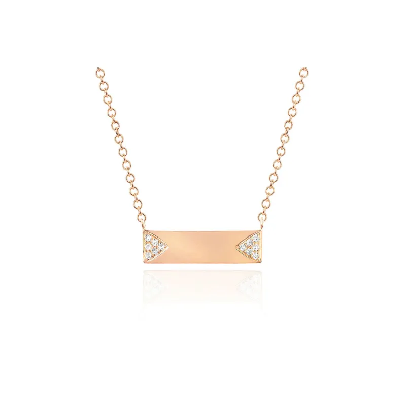 Diamond Double Triangle Mini Nameplate Necklace sold by EF Collection