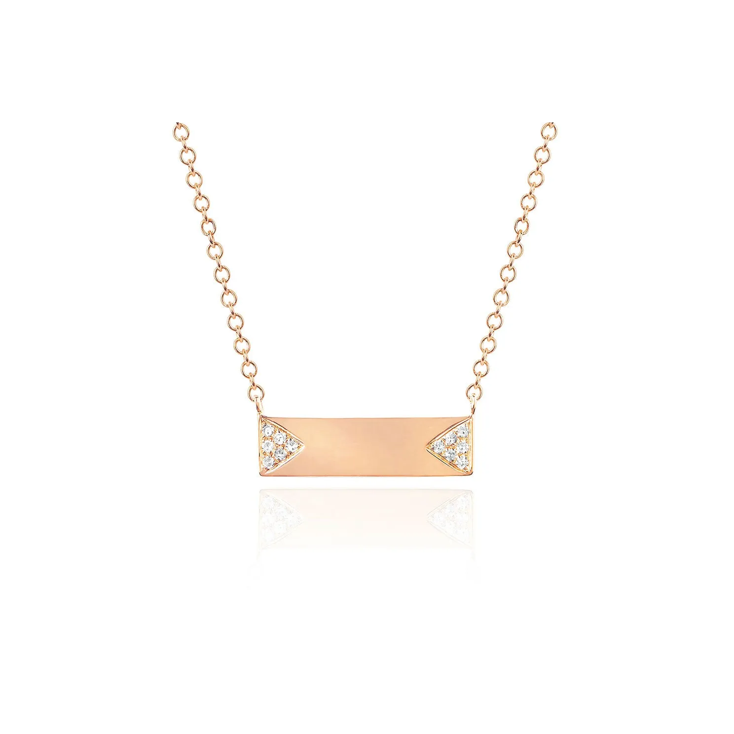 Diamond Double Triangle Mini Nameplate Necklace sold by EF Collection