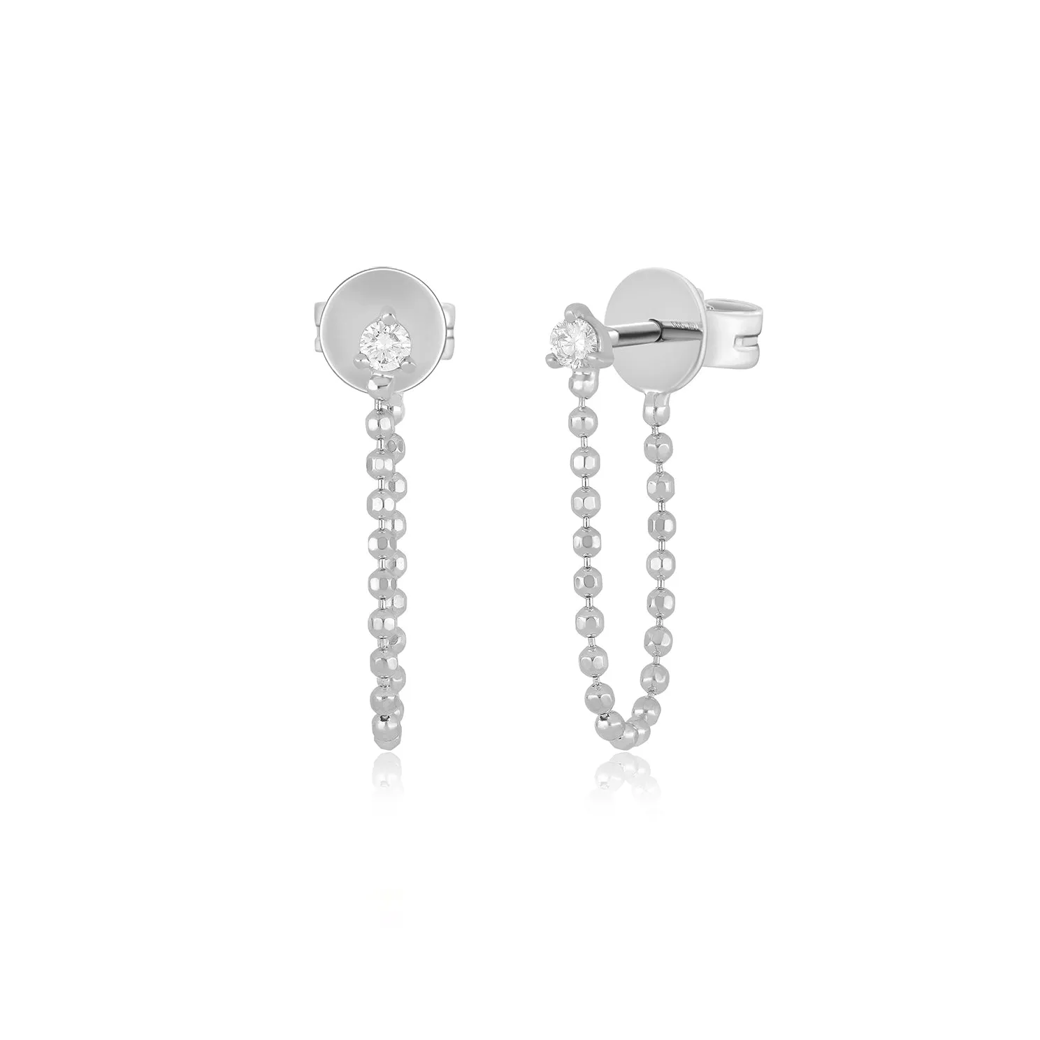 Diamond Ball & Chain Stud Earring sold by EF Collection product image thumbnail 3