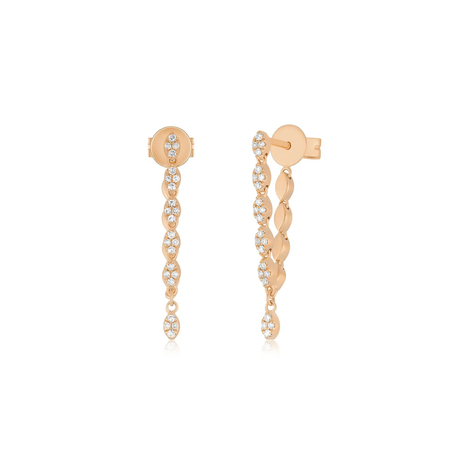 Pavé Diamond Marquise Chain Drop Stud Earring sold by EF Collection product image thumbnail 3