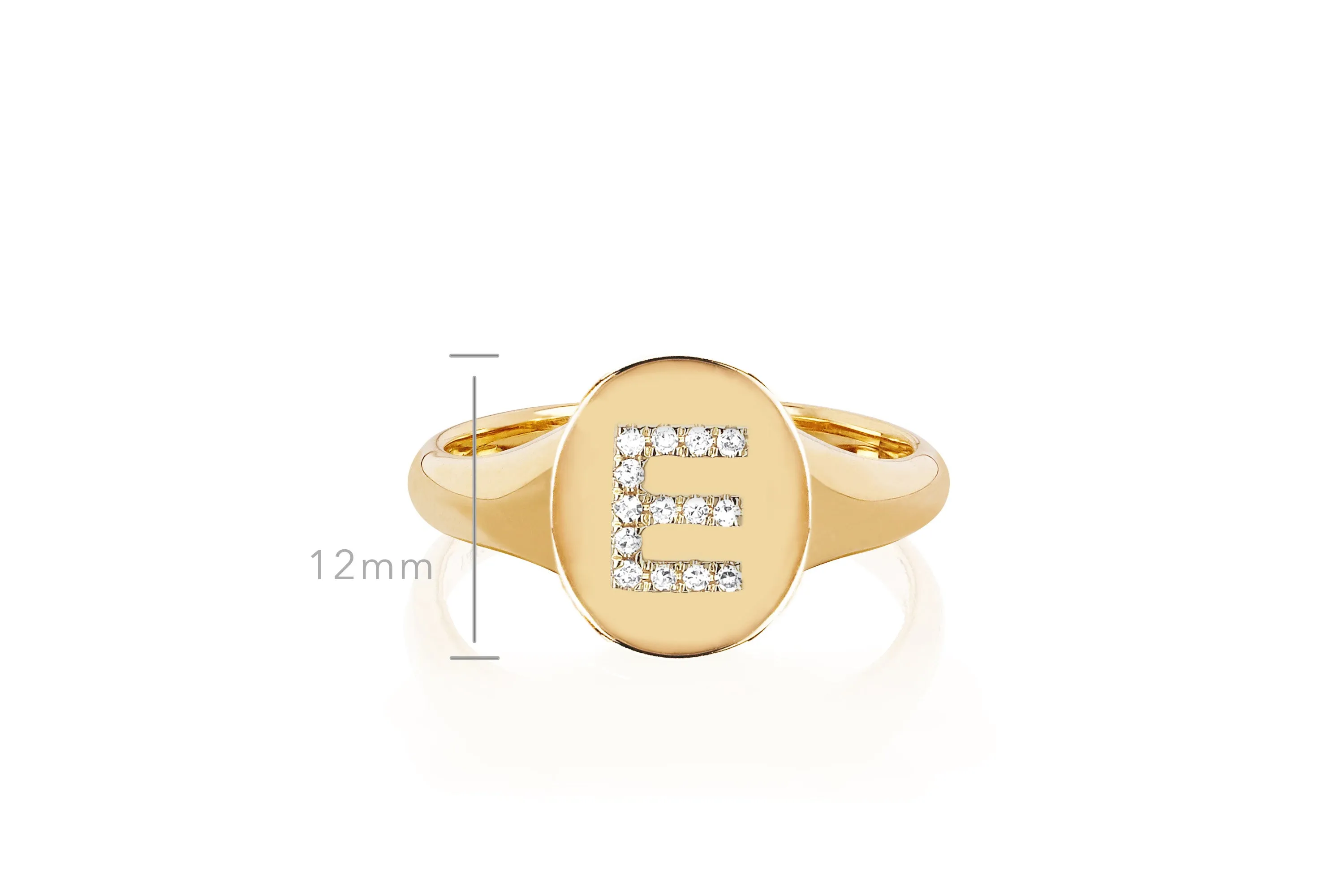 Gold & Diamond Initial Signet Ring sold by EF Collection product image thumbnail 5