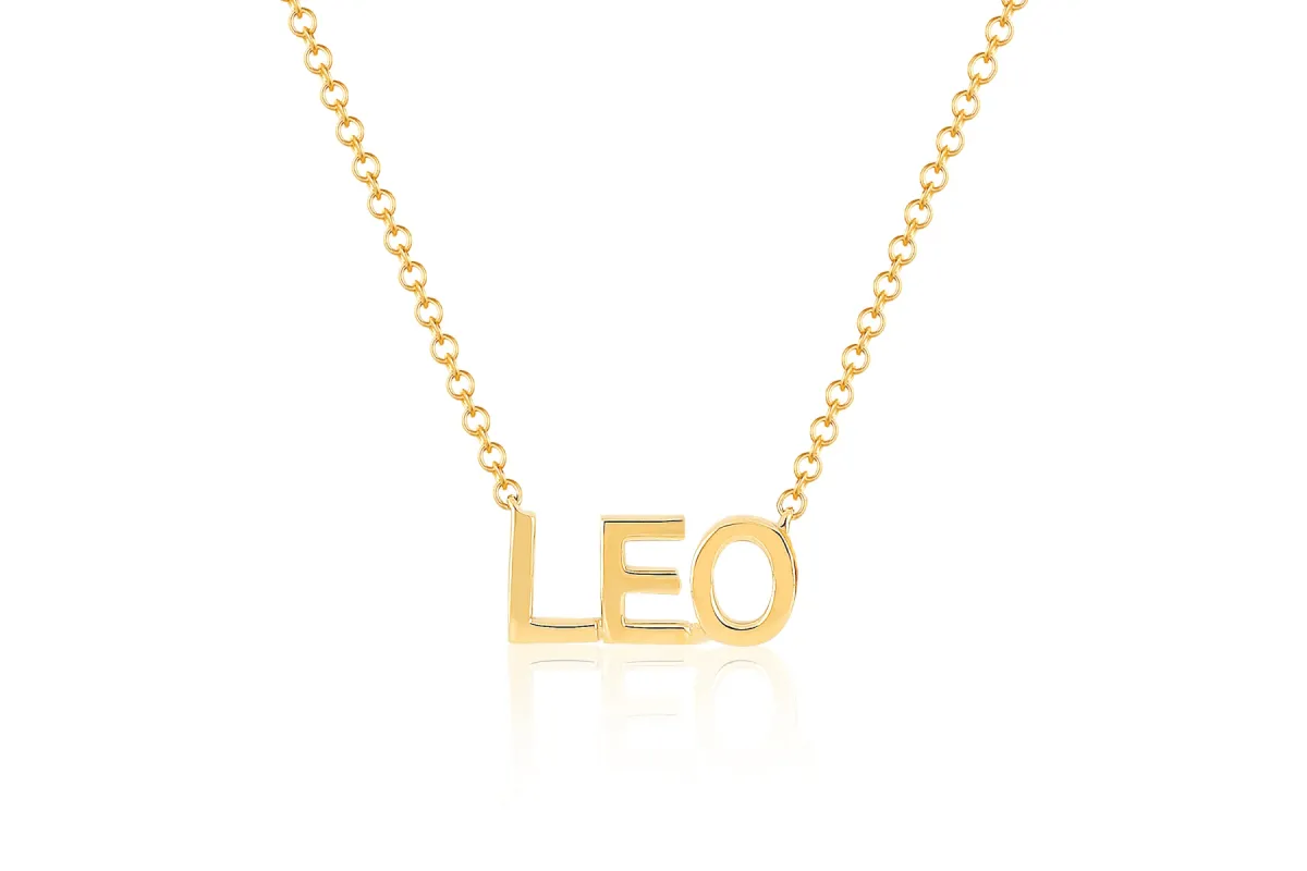 Gold Block Name Necklace sold by EF Collection