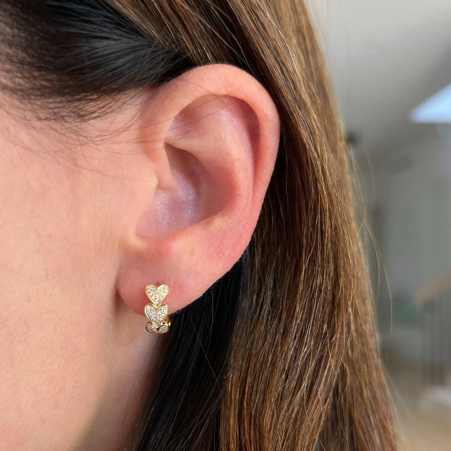 Diamond Heart Huggie Earring sold by EF Collection product image thumbnail 2