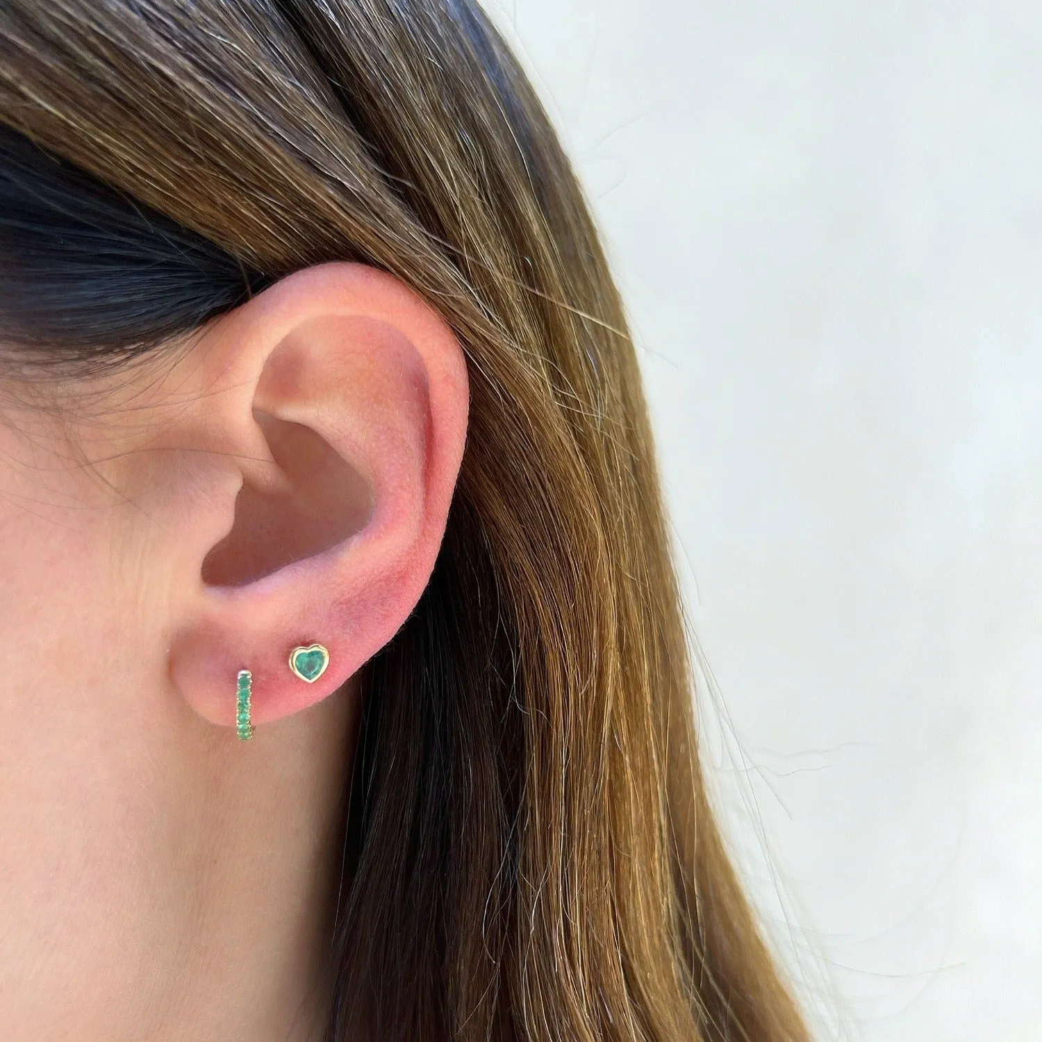 Emerald Heart Stud Earring sold by EF Collection product image thumbnail 2