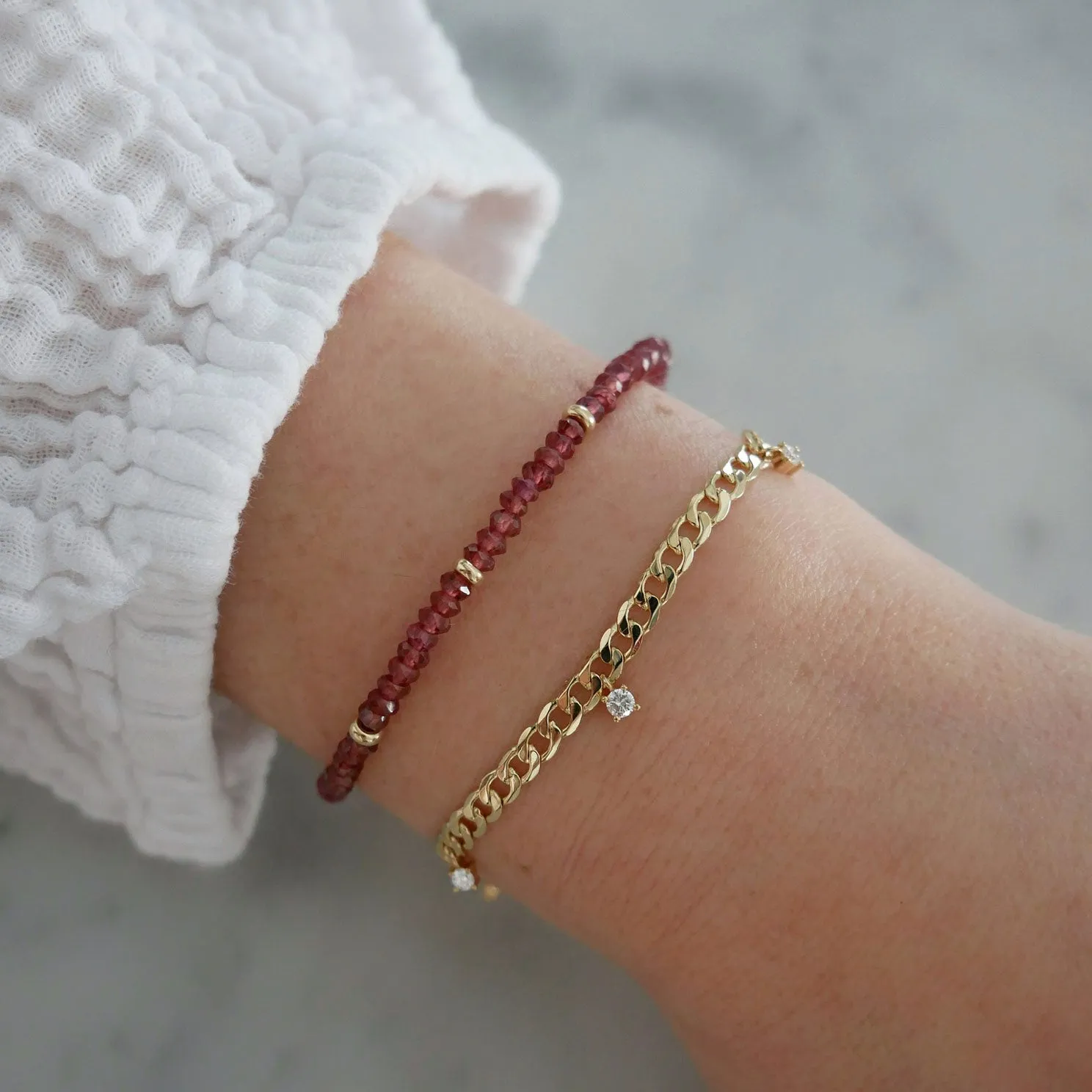 Birthstone Bead Bracelet In Garnet sold by EF Collection product image thumbnail 2
