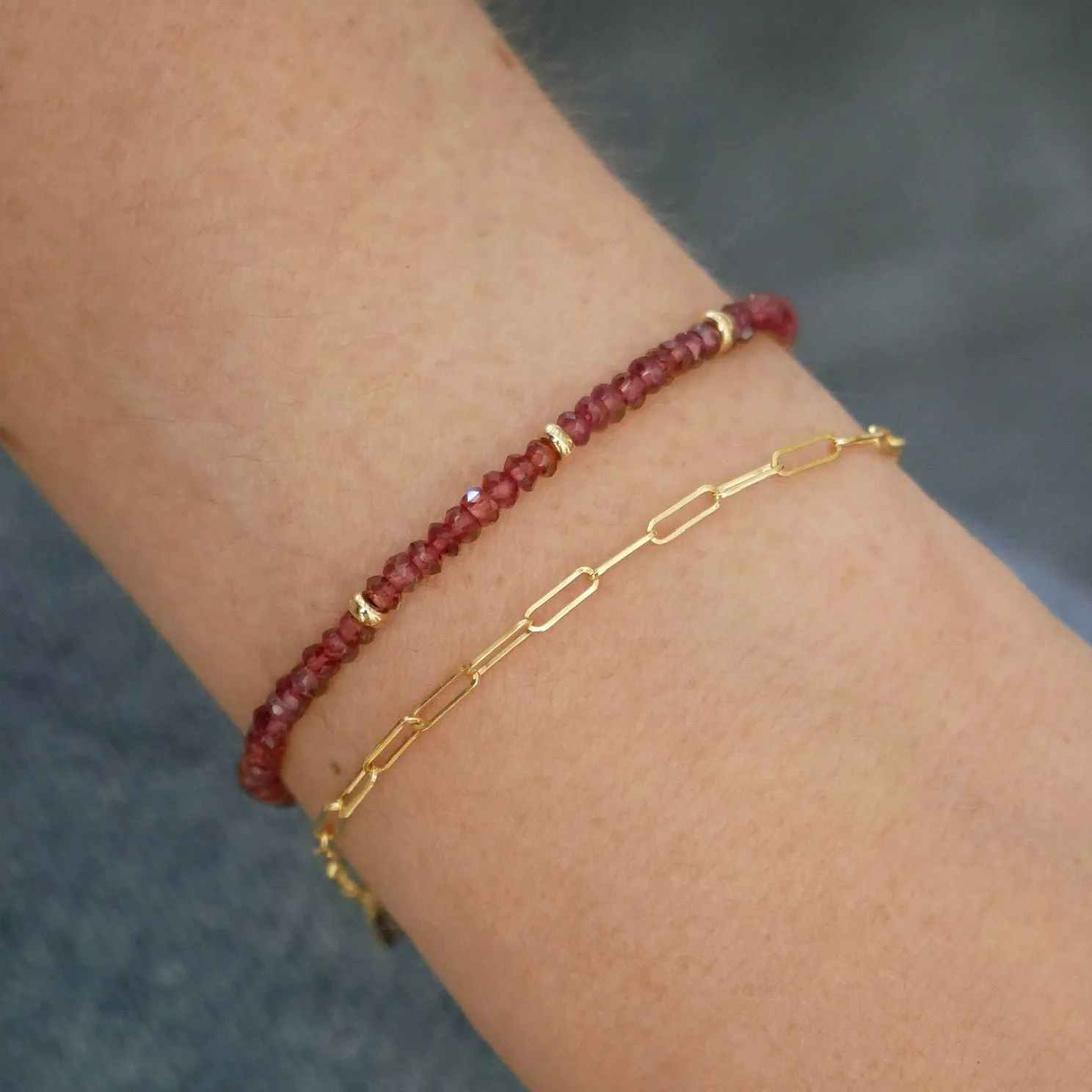 Birthstone Bead Bracelet In Garnet sold by EF Collection product image thumbnail 4