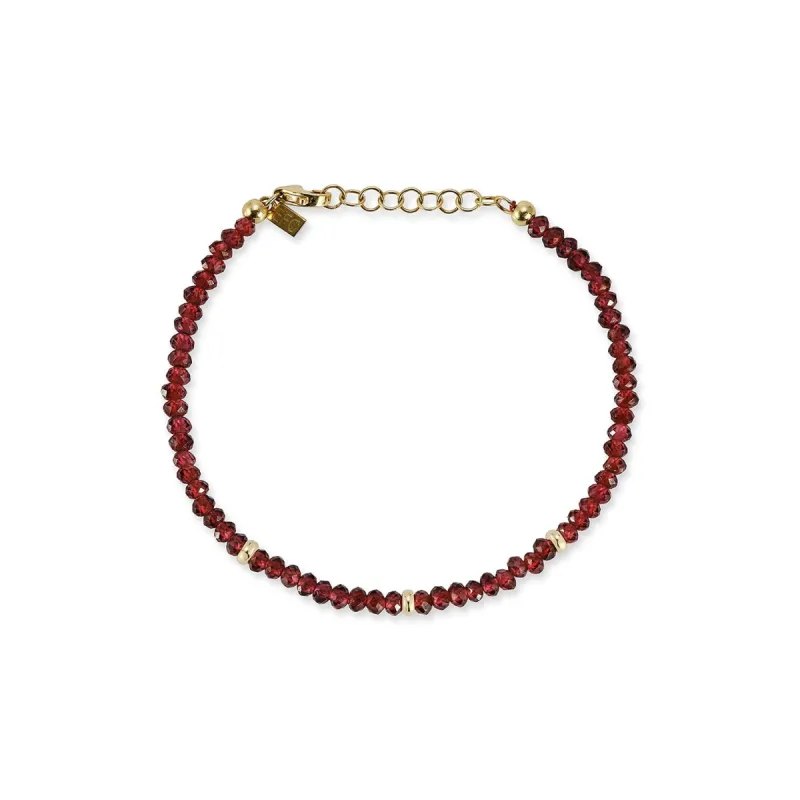 Birthstone Bead Bracelet In Garnet sold by EF Collection