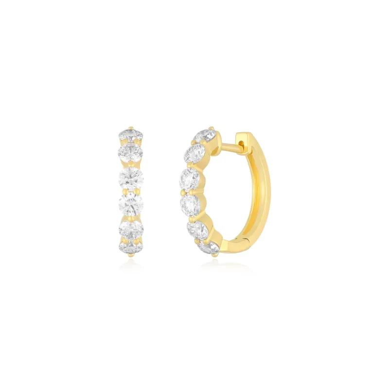 Jumbo Prong Set Diamond Hoop Earrings sold by EF Collection