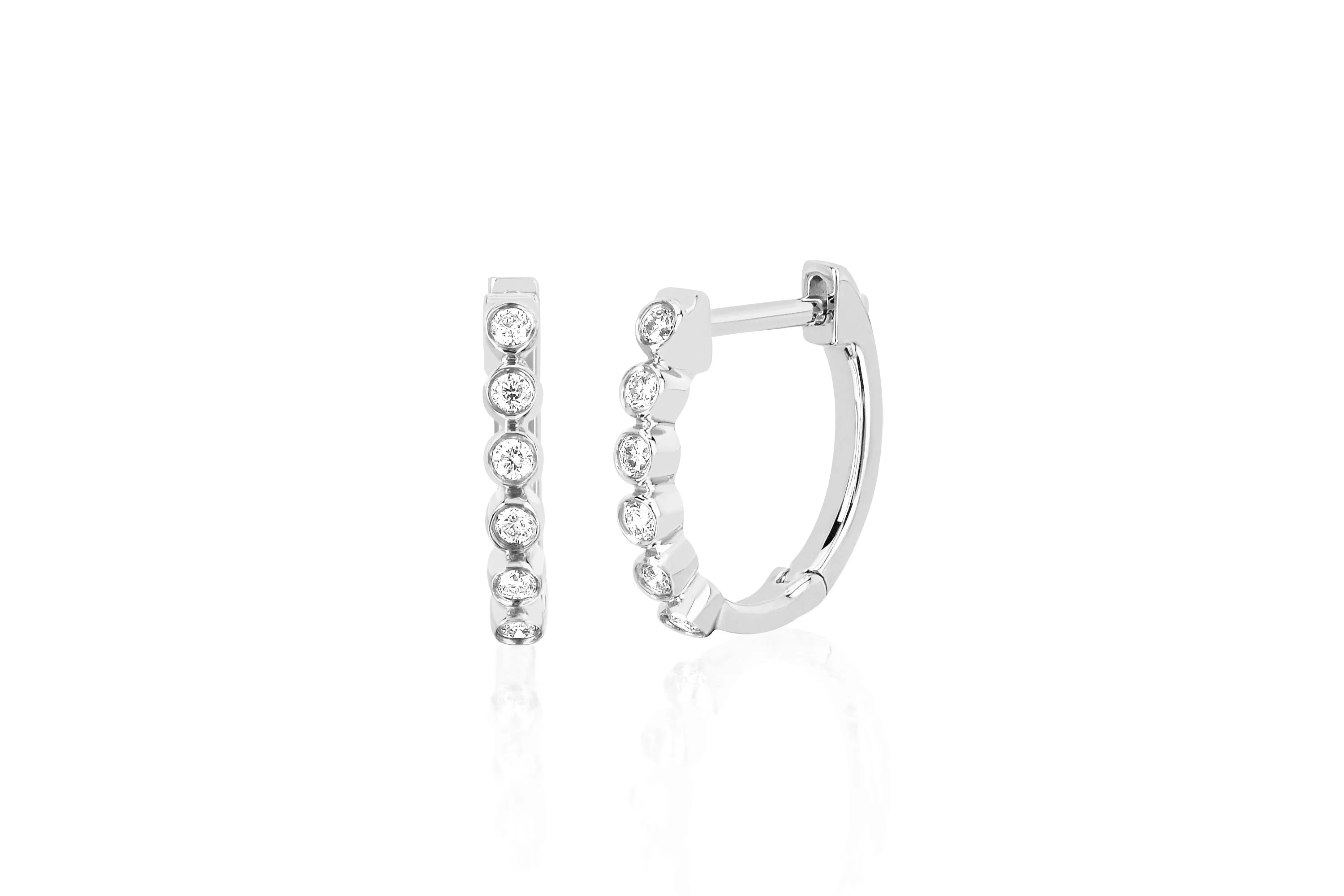Diamond Bezel Huggie Earring sold by EF Collection product image thumbnail 4