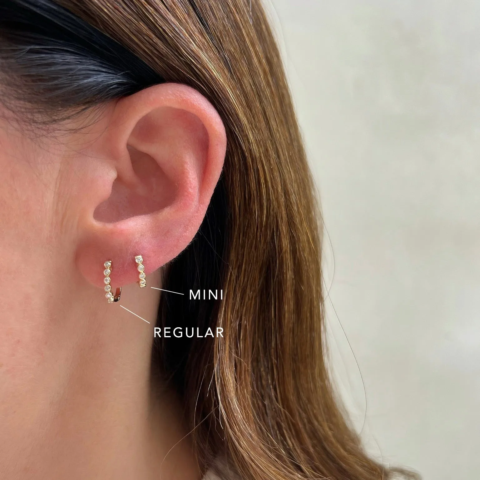 Diamond Bezel Huggie Earring sold by EF Collection product image thumbnail 5
