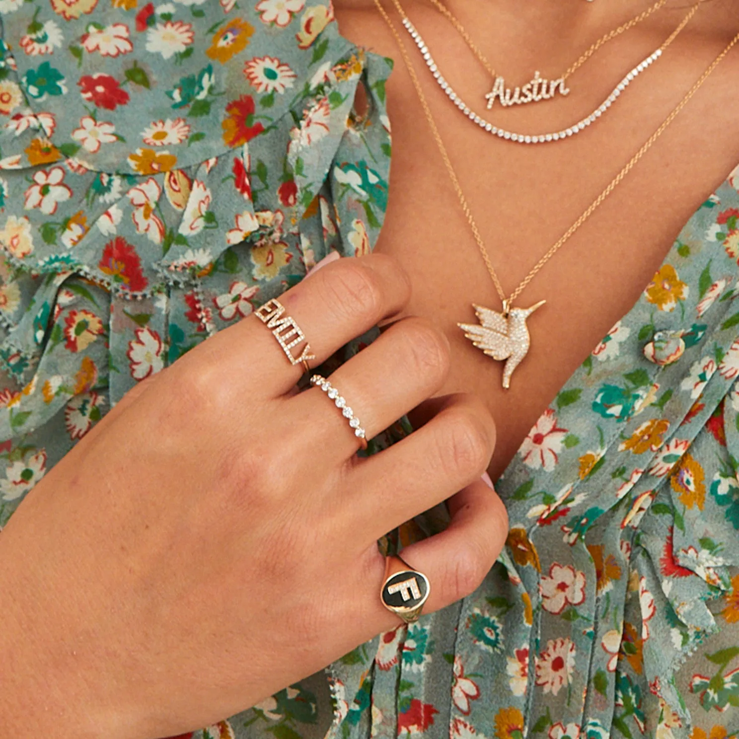 Diamond Name Ring sold by EF Collection product image thumbnail 2