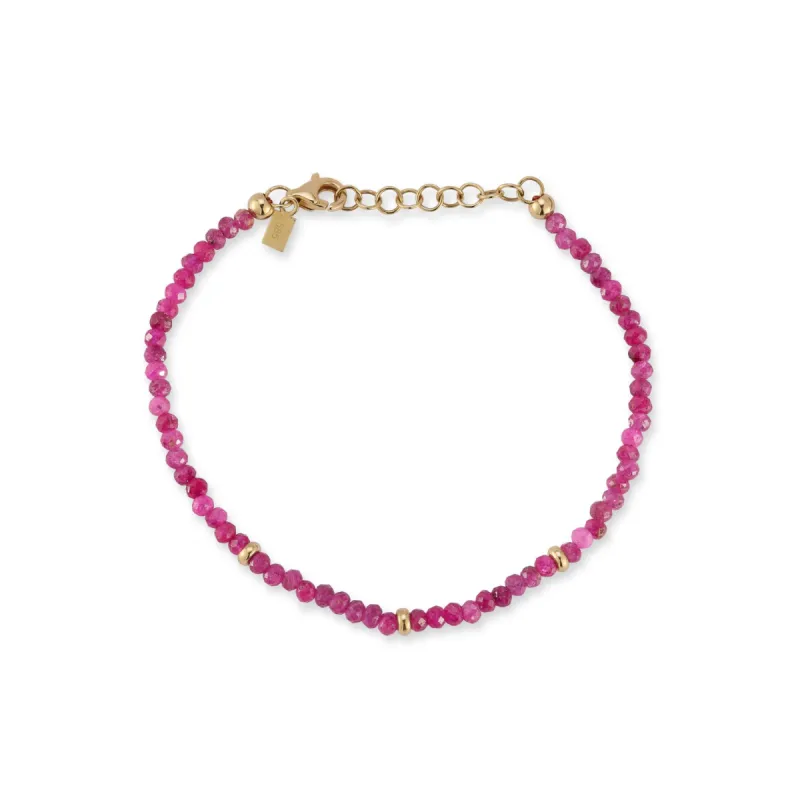 Birthstone Bead Bracelet In Ruby sold by EF Collection