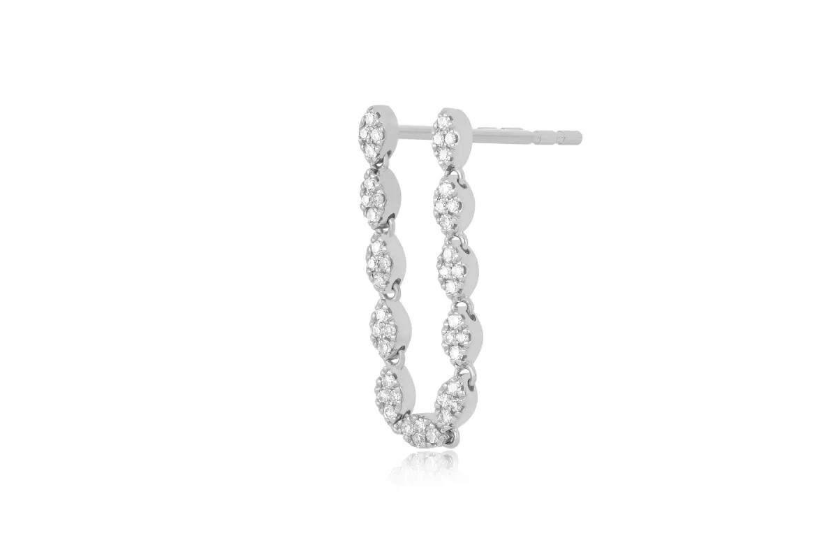 Single Pavé Diamond Marquise Double Stud Earring sold by EF Collection