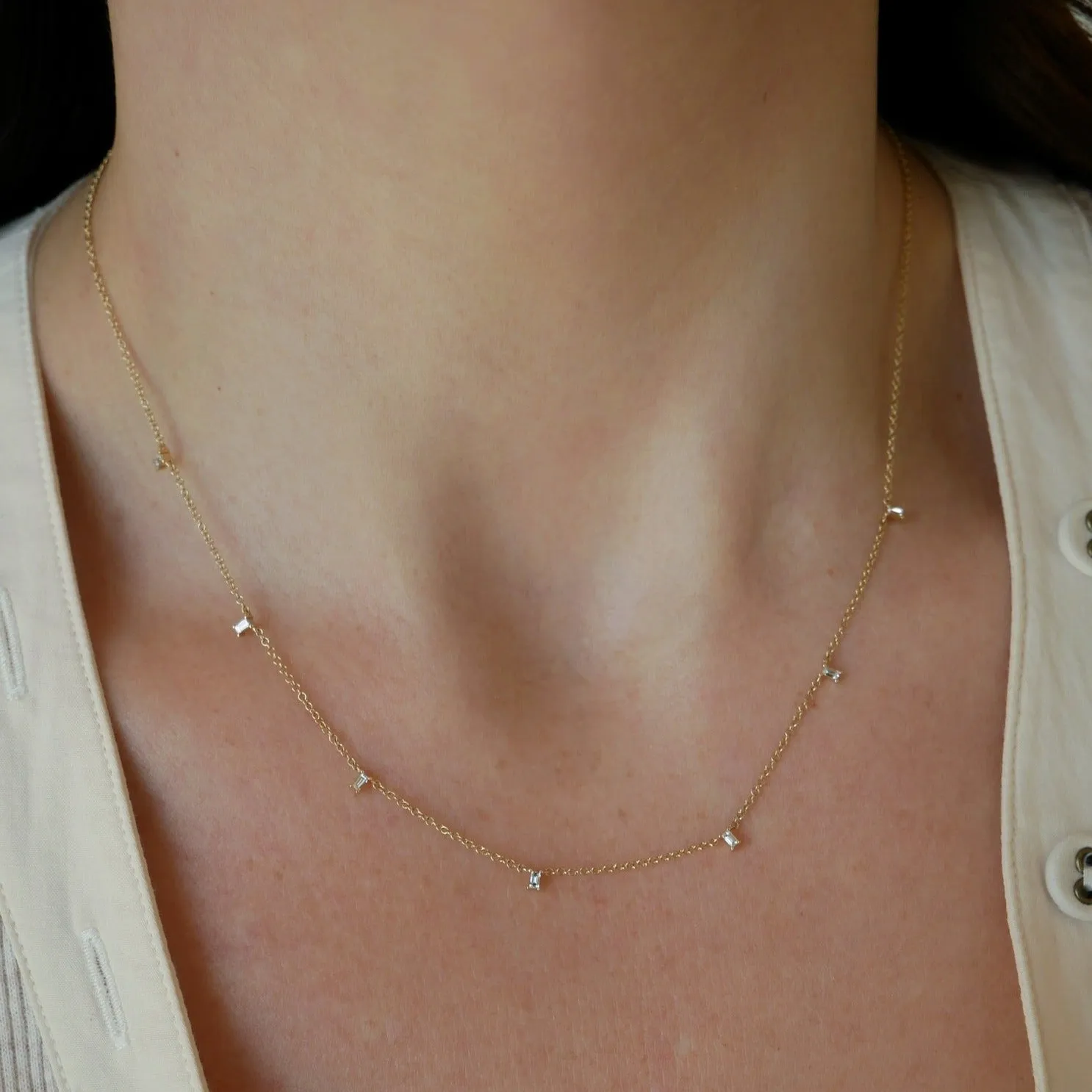 7 Baguette Diamond Necklace sold by EF Collection product image thumbnail 2