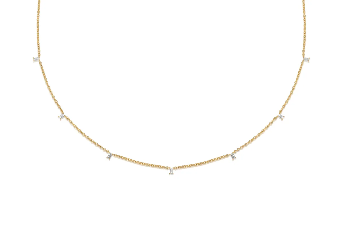 7 Baguette Diamond Necklace sold by EF Collection