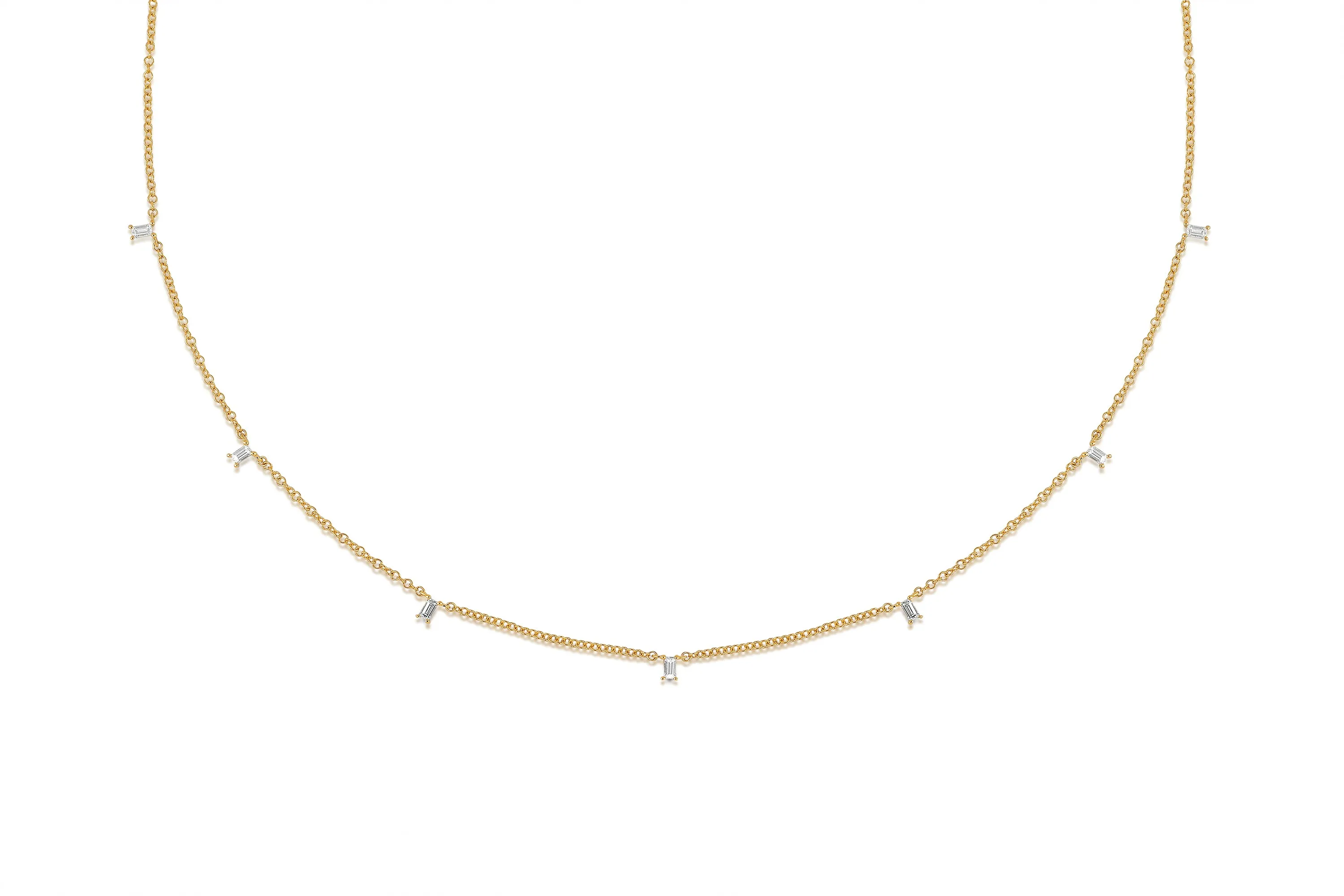7 Baguette Diamond Necklace sold by EF Collection