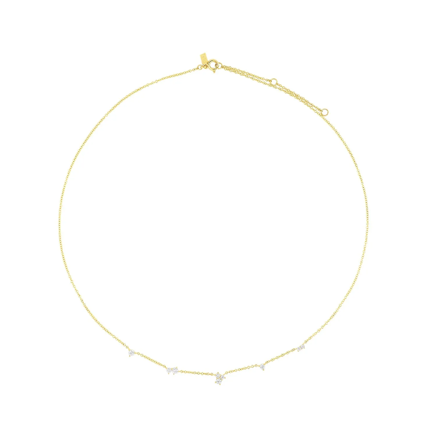 Multi Diamond Cluster Necklace sold by EF Collection product image thumbnail 3