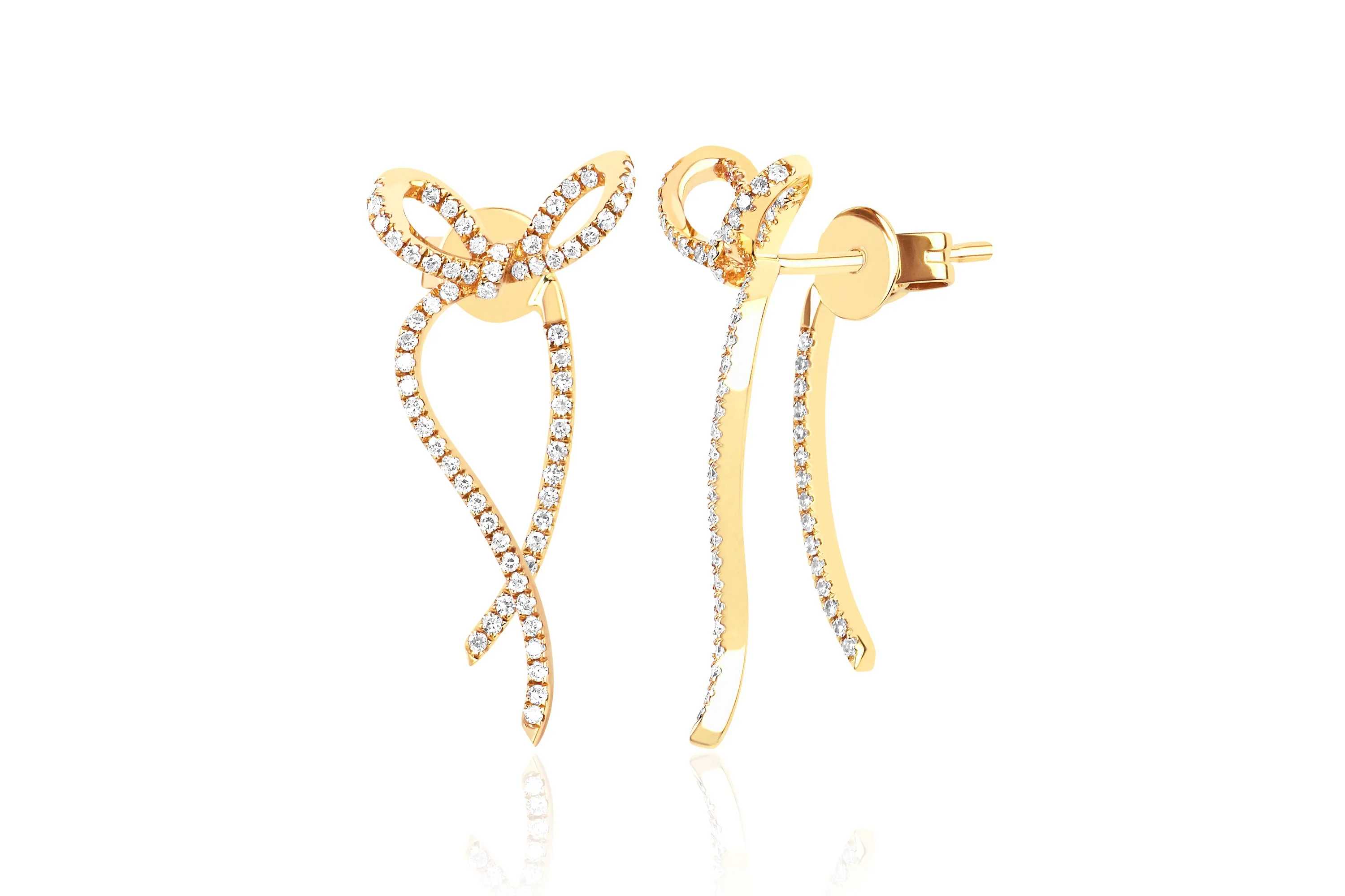 Diamond Bow Earrings sold by EF Collection