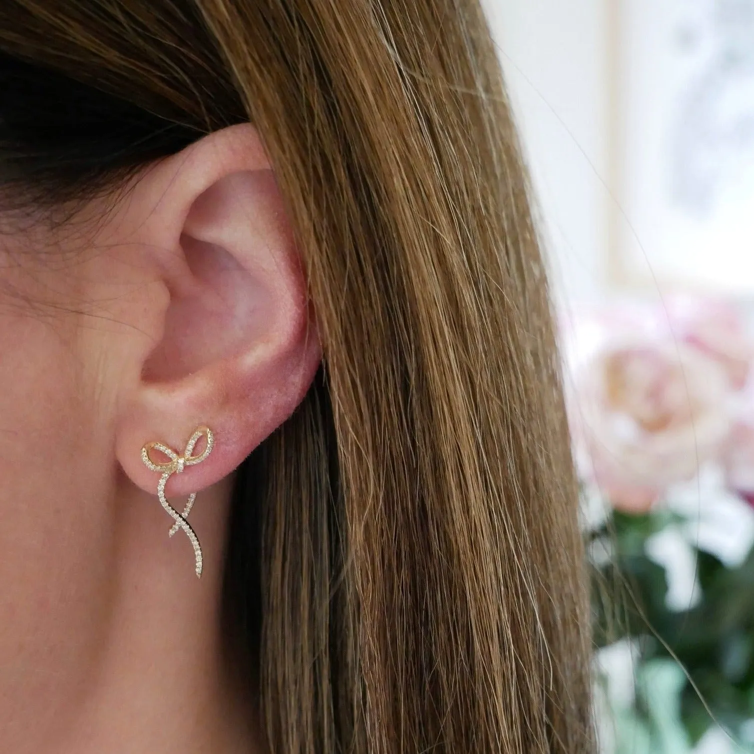 Diamond Bow Earrings sold by EF Collection product image thumbnail 5