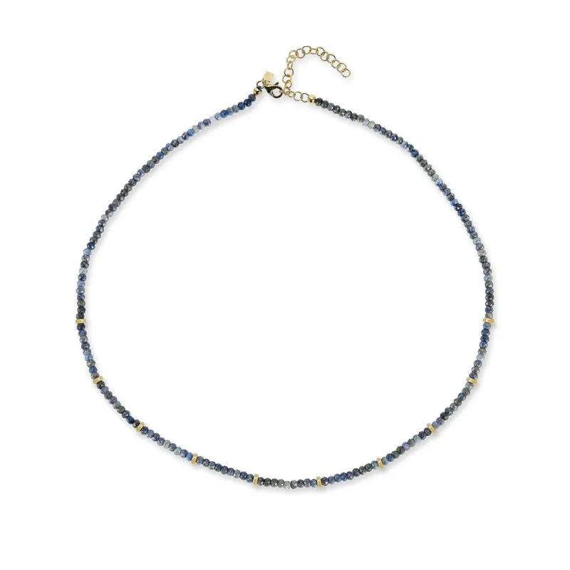 Birthstone Bead Necklace In Blue Sapphire sold by EF Collection