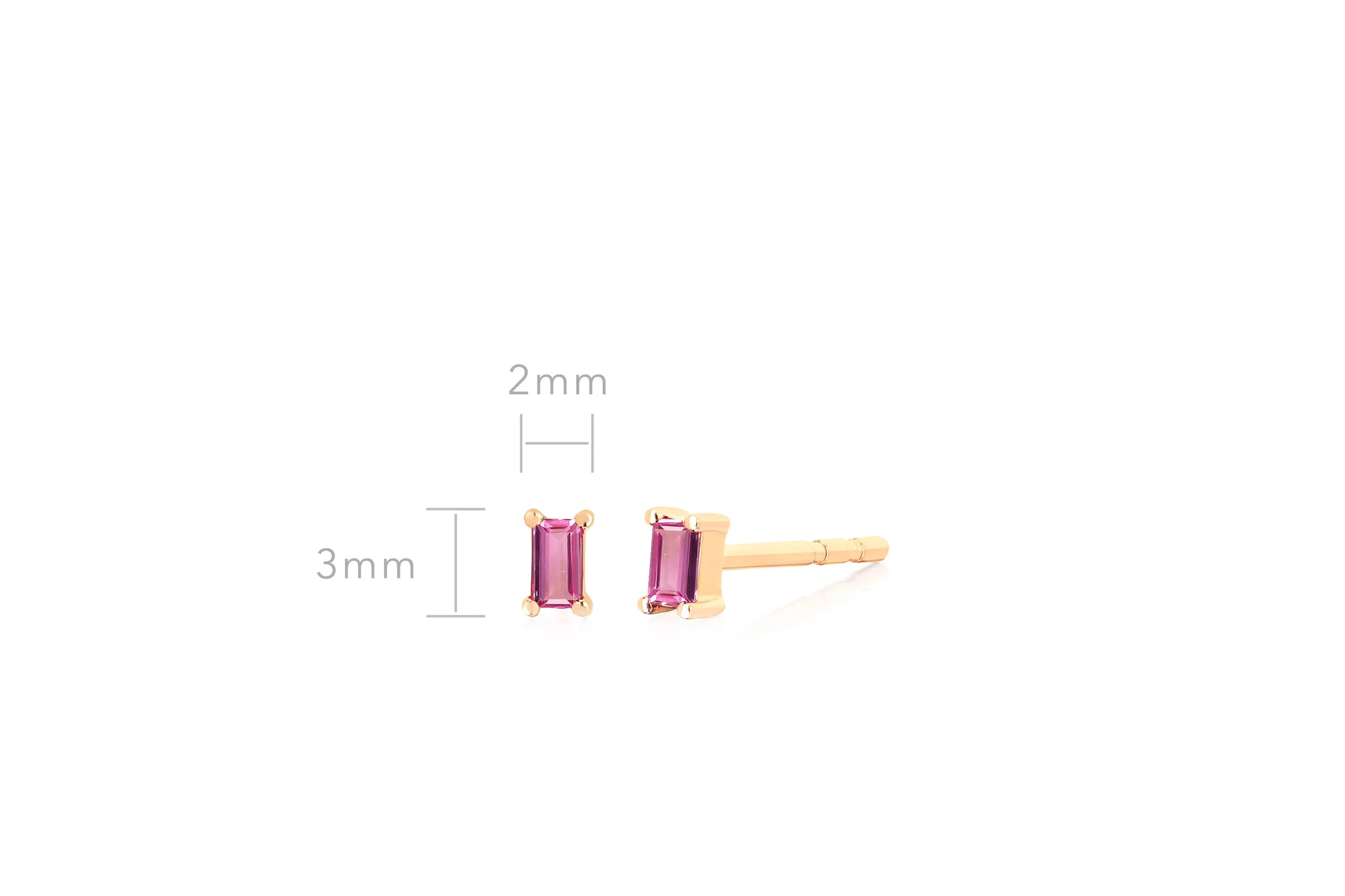 Pink Sapphire Baguette Stud Earring sold by EF Collection product image thumbnail 4