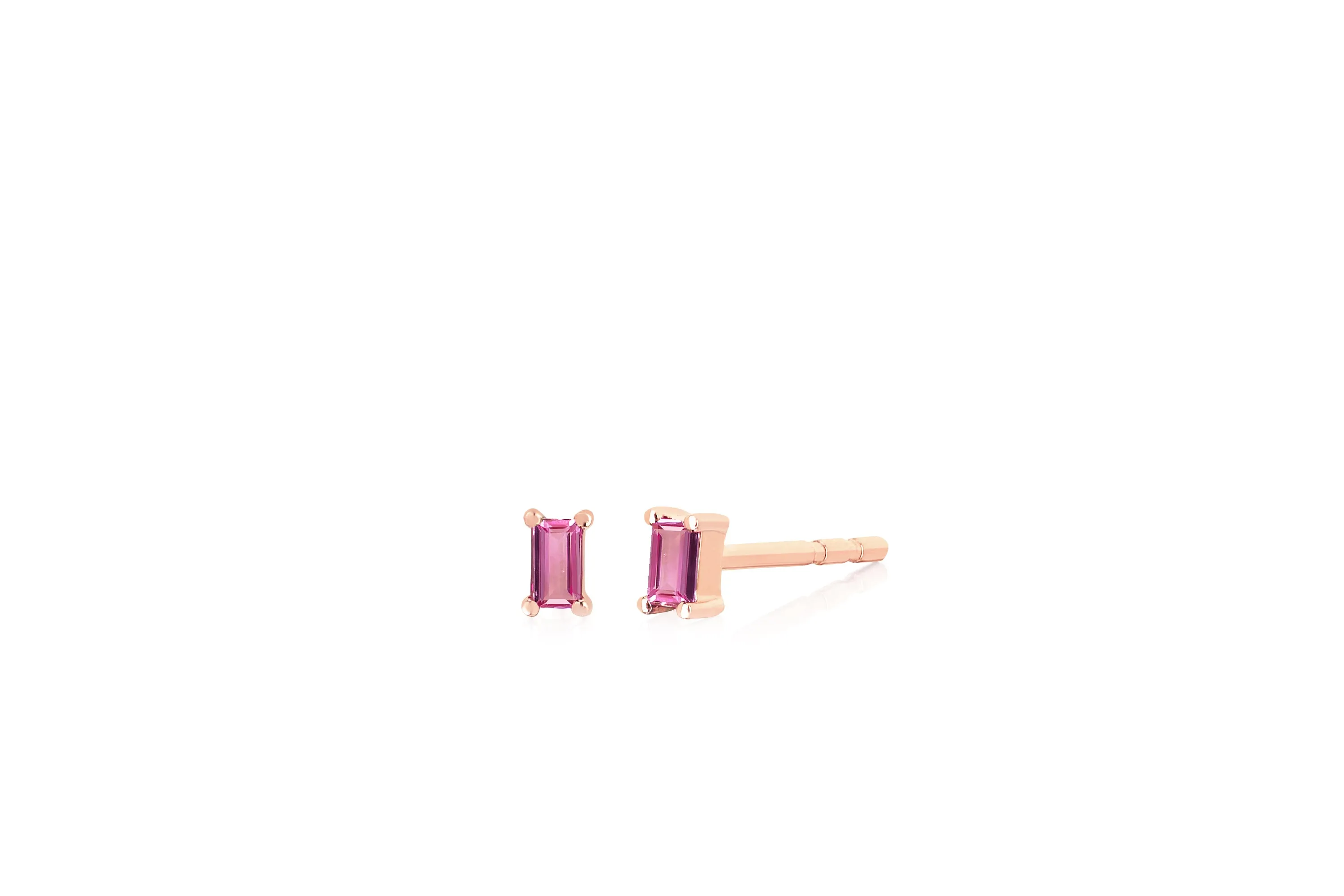 Pink Sapphire Baguette Stud Earring sold by EF Collection product image thumbnail 3