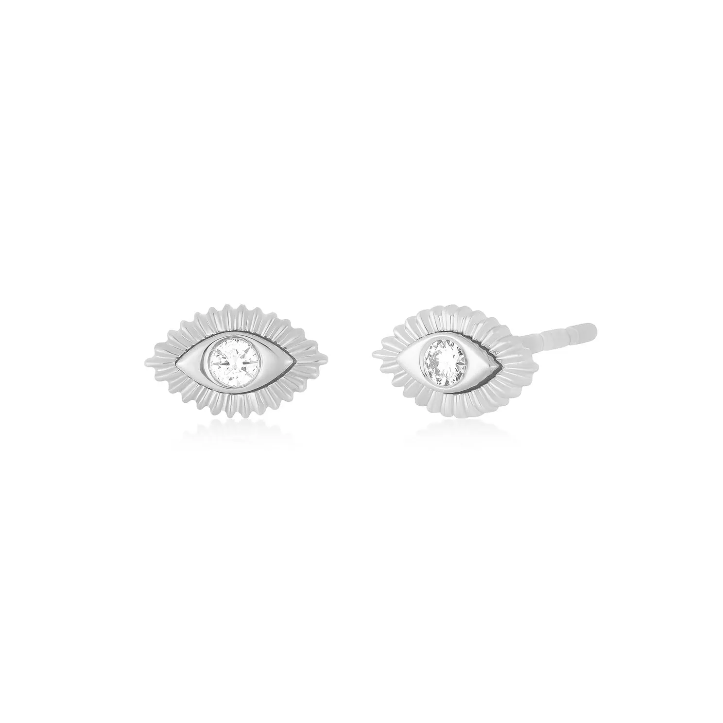 Gold & Diamond Evil Eye Protection Stud Earring sold by EF Collection product image thumbnail 4