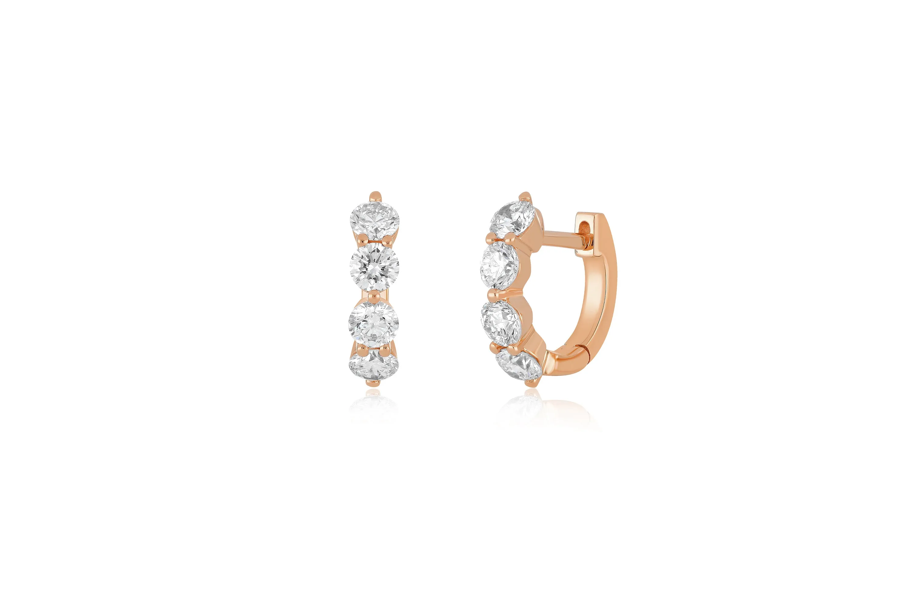 Jumbo Prong Set Diamond Mini Huggie Earring sold by EF Collection product image thumbnail 3