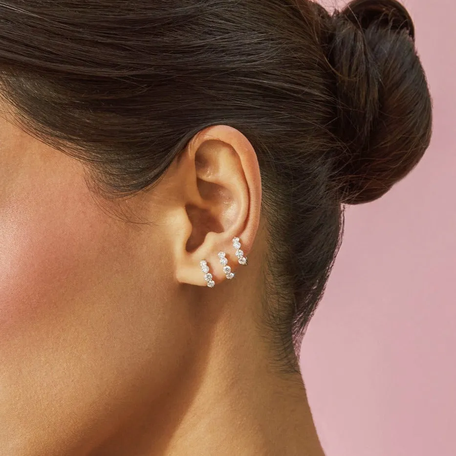 Jumbo Prong Set Diamond Mini Huggie Earring sold by EF Collection product image thumbnail 2