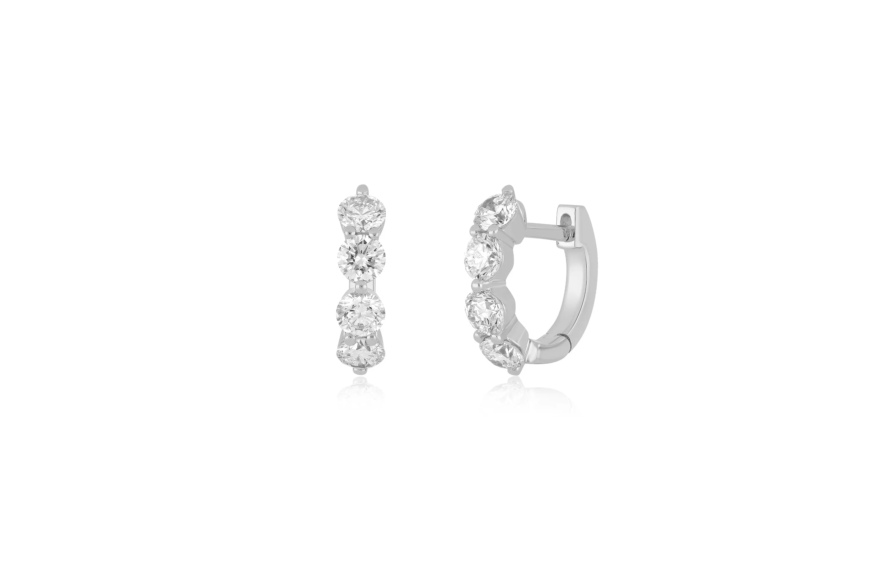 Jumbo Prong Set Diamond Mini Huggie Earring sold by EF Collection product image thumbnail 4