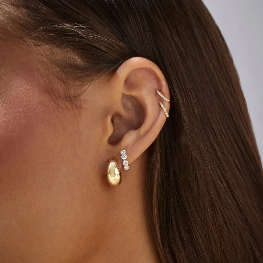 Jumbo Prong Set Diamond Mini Huggie Earring sold by EF Collection product image thumbnail 5