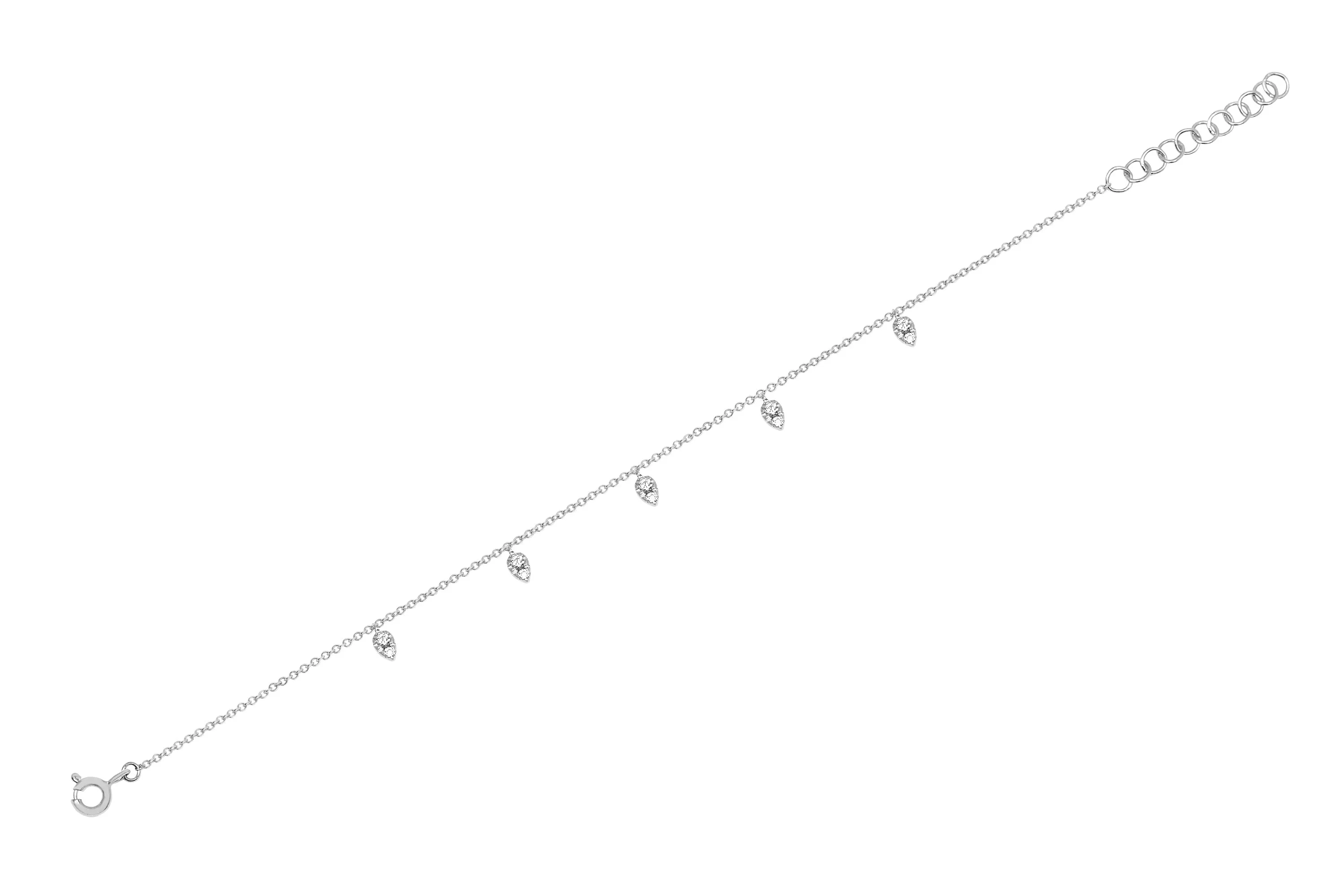 5 Diamond Mini Teardrop Chain Anklet sold by EF Collection product image thumbnail 5
