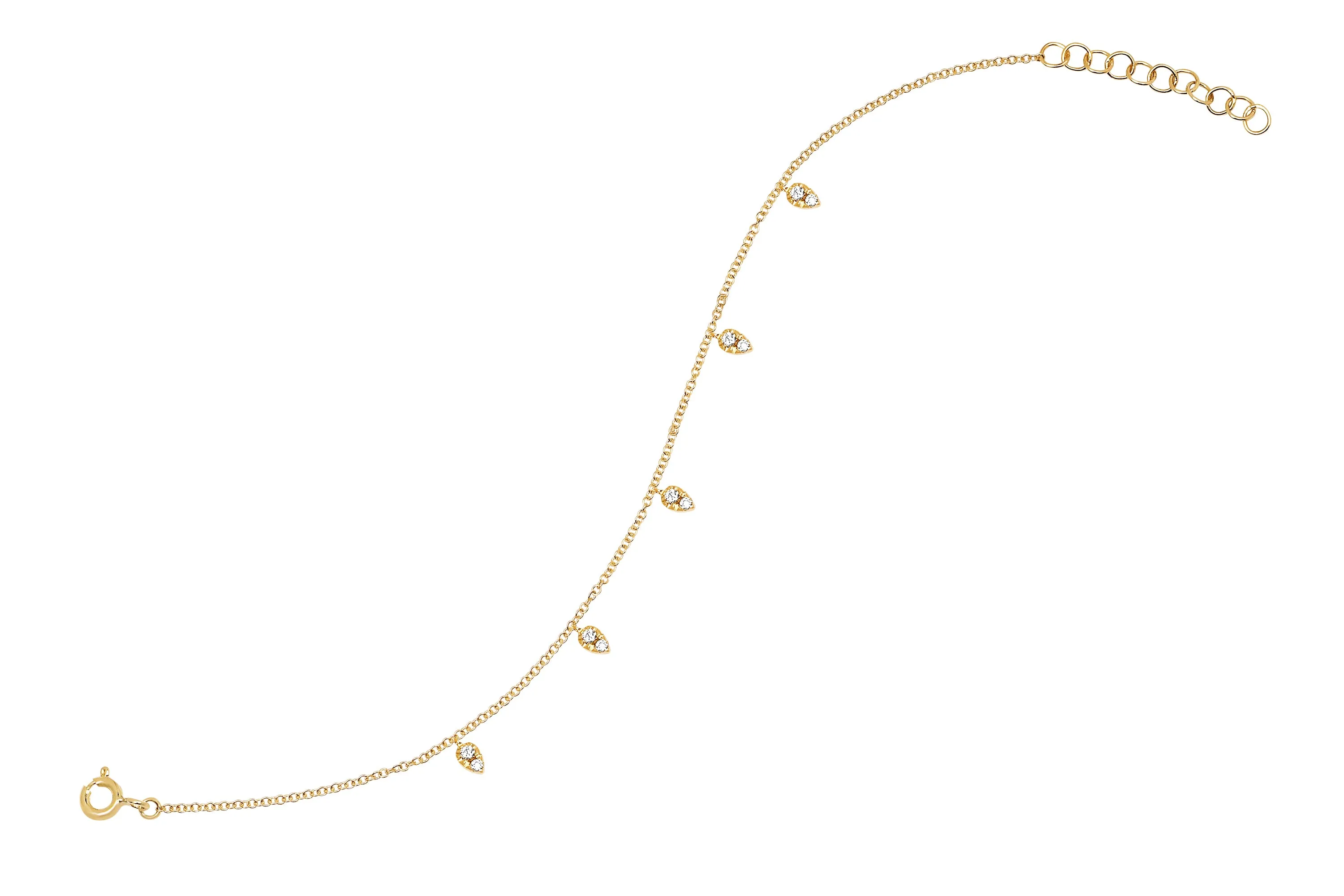 5 Diamond Mini Teardrop Chain Anklet sold by EF Collection product image thumbnail 3