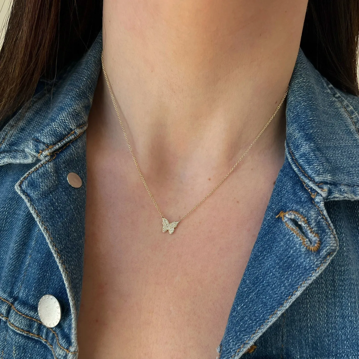 Diamond Butterfly Necklace sold by EF Collection product image thumbnail 2