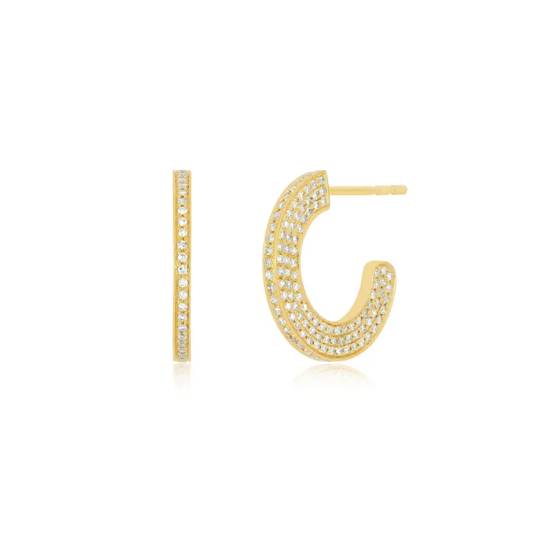 Diamond Harper Hoop Earrings sold by EF Collection