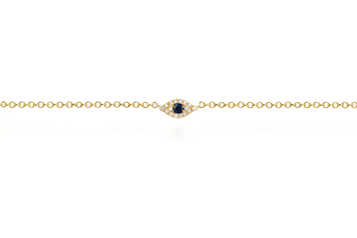 Diamond Evil Eye Anklet made by EF Collection