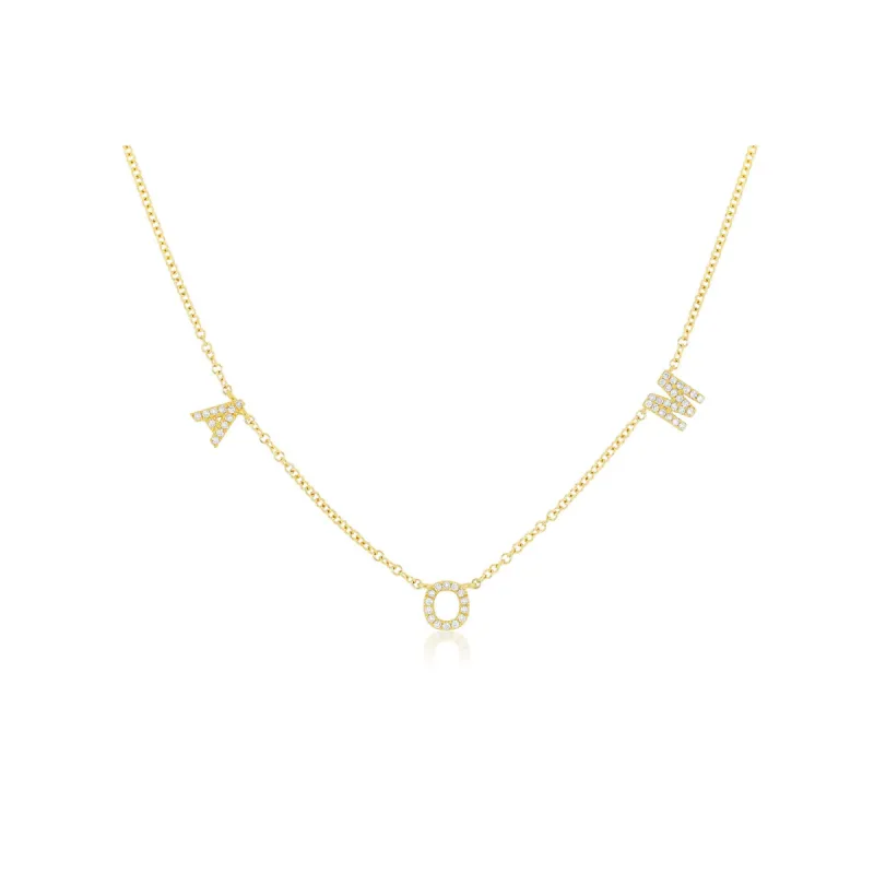 Diamond Triple Initial Necklace sold by EF Collection