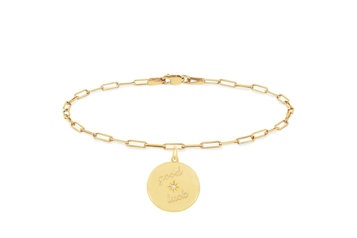Diamond Good Luck Charm Bracelet sold by EF Collection