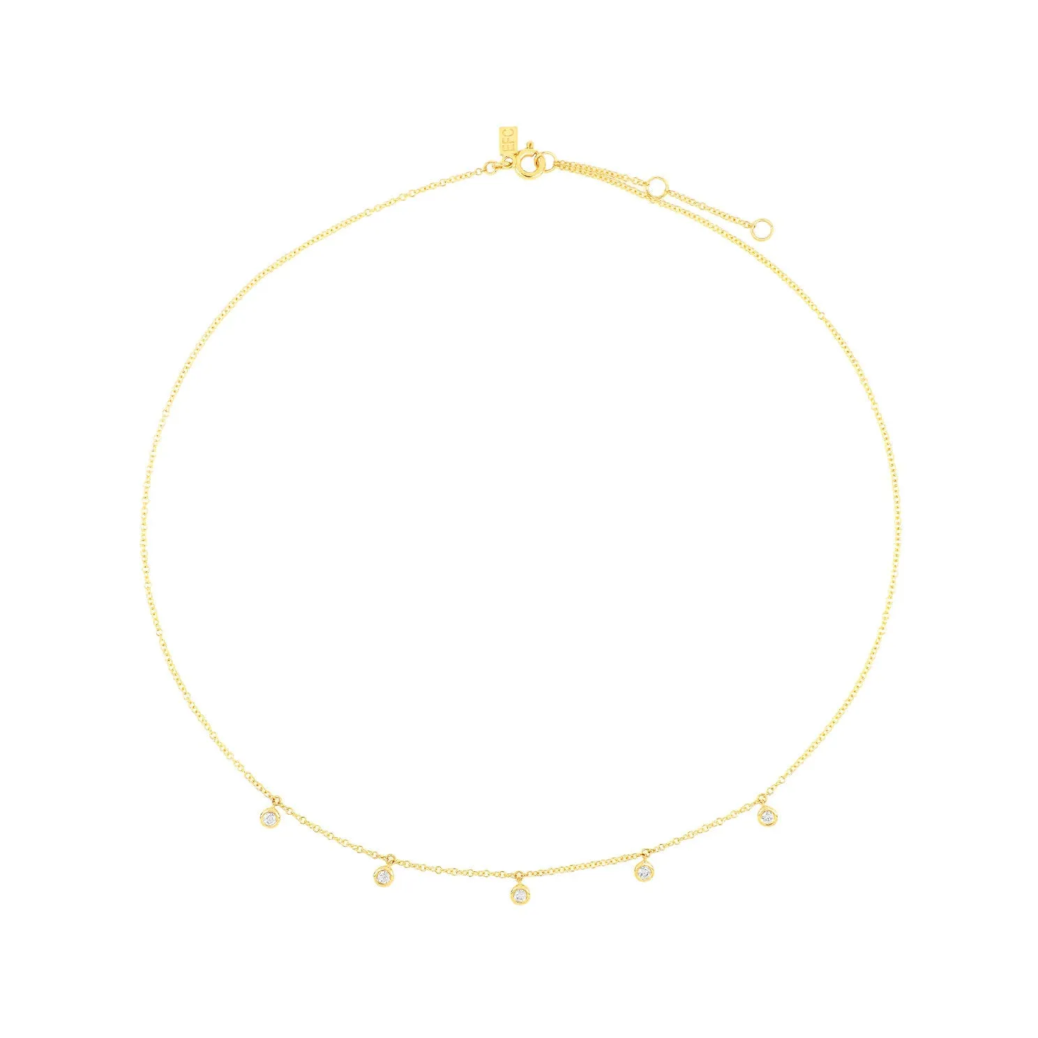 5 Diamond Bezel Choker Necklace sold by EF Collection product image thumbnail 3